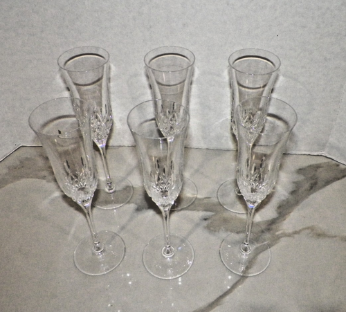 WATERFORD LISMORE ESSENCE CHAMPAGNE FLUTES SET OF SIX (6) - Picture 2 of 10