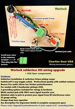 Warlock Solderless HH wiring Upgrade -NV/3-way toggle switch/BV / MT-USA Specs