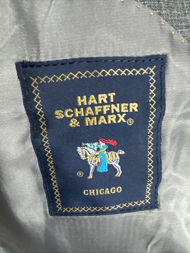 Hart Schaffner Marx grau Fensterscheibe kariert Chicago 44R Wolle Belk 2 Knöpfe - Bild 10 von 14