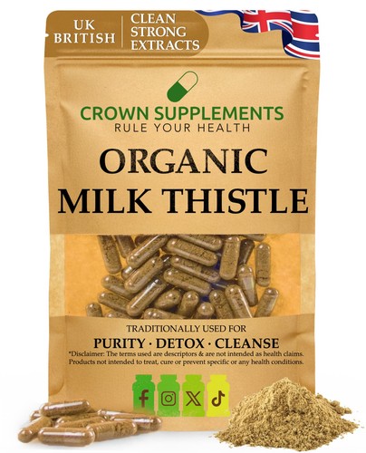 Bio Mariendistel Kapseln | Quality Clean Supplements | Crown Supplements UK - Bild 1 von 2