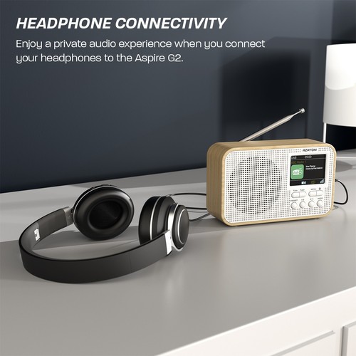 DAB+ DAB FM Radio Speaker Bluetooth Portable Rechargeable AZATOM Aspire G2 Oak - Picture 6 of 9