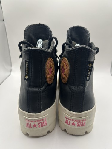 Converse da donna Chuck Taylor Hi-Tops suola platform pelle nera Goretex UK 5 - Foto 9 di 15