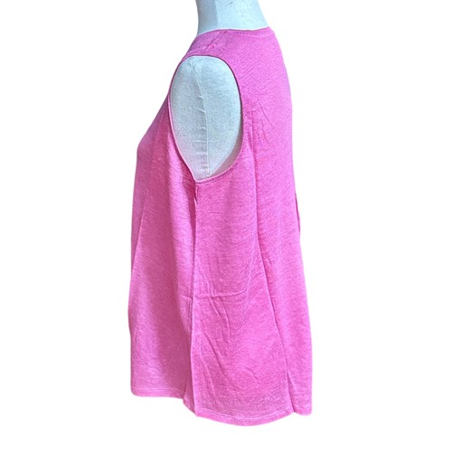 J. Jill Shirt Women S NWT 100% Love Linen Pink Sweet Pea Sleeveless Tank Top - Picture 3 of 13
