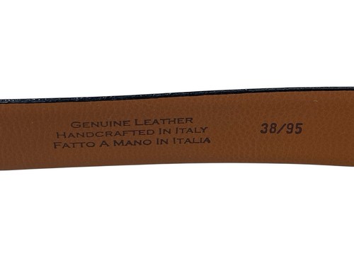 Joseph Abboud Hombre 38/95 Cuero Genuino Vestido Cinturón Borgoña Marrón Italia Brogue - Imagen 5 de 9
