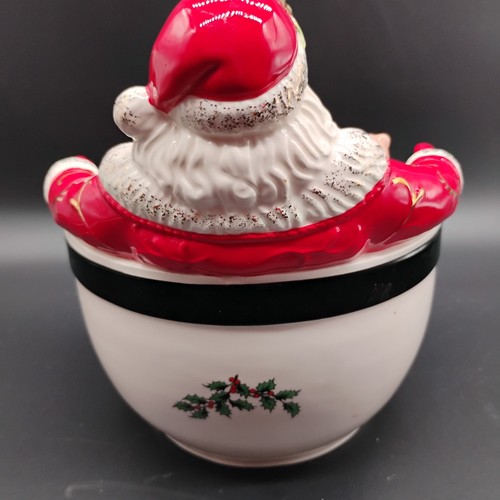 Spode Árbol de Navidad Papá Noel Nuez Cuenco Caramelo Plato Postres Pintado a Mano Vacaciones - Imagen 8 de 13