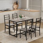 Farmhouse Mid-Century Modern 5-Pc Dining Set for 4 Kitchen & Dining