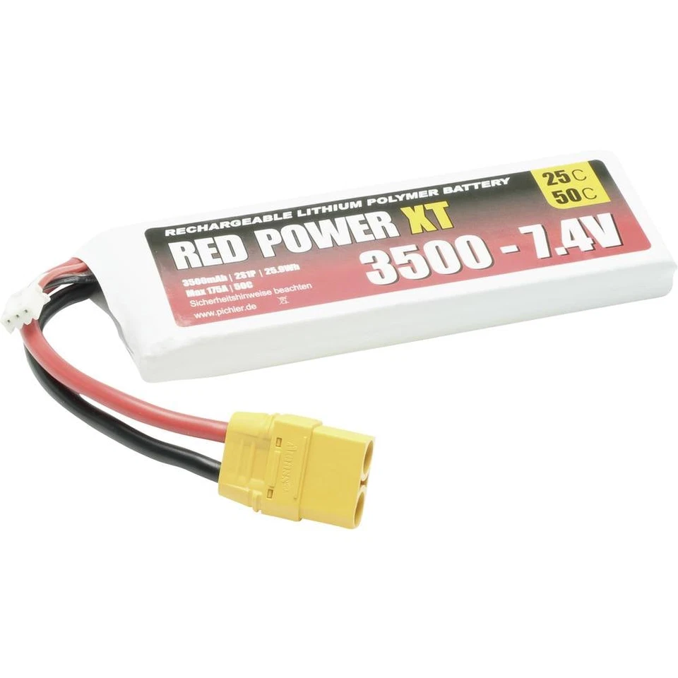 Red Power Modellbau-Akkupack Batterie LiPo 7.4 V 3500 mAh 25 C Softcase XT90