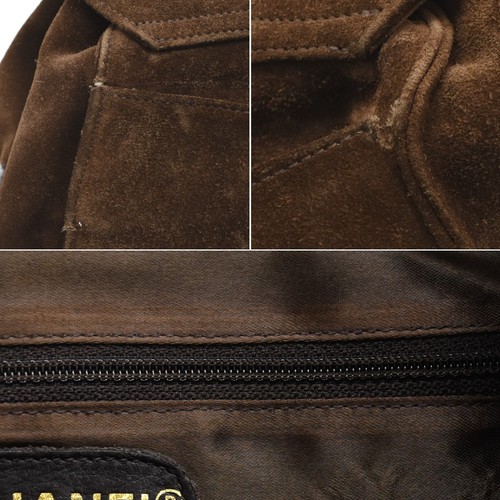Vintage CHANEL Chain Shoulder Backpack with Stitched Coco Mark Brown Suede T00R - Picture 9 of 9