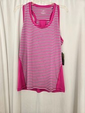 Tek Gear Womens Active Top Dry Tek Size XL Pink Gray Sleeveless Gym Shirt