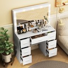 Vanity Set Makeup Table with Large 11 LED Lighted Mirror & 7 Drawers Bedroom NEW