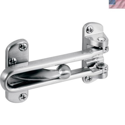 Satin Nickel Weather Resistant Security Swing Bar Lock for Hinged Doors - 3-7/8''