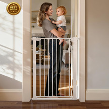 43 Inch Tall Safety Dog Gate Adjustable 29.7-45.2 Inch Extra-Wide Metal Pet Gate