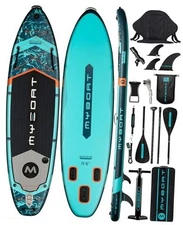  11'6"×34"×6" Extra Wide Inflatable Paddle Board, bass hunter fishing version