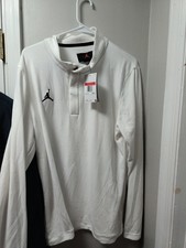 Jordan Brand Dri-FIT 1/4 Zip Pullover Top white Men's Sz Large