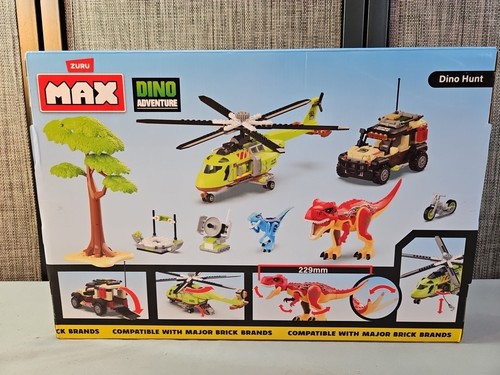 ZURU MAX Dino Adventure Dino Hunt 552pc Dinosaur Building Brick Set NEW SEALED - Picture 2 of 9