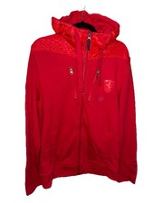 PUMA SCUDERIA FERRARI Mens Motorsport Full Zip Hoodie Sweatshirt Red M