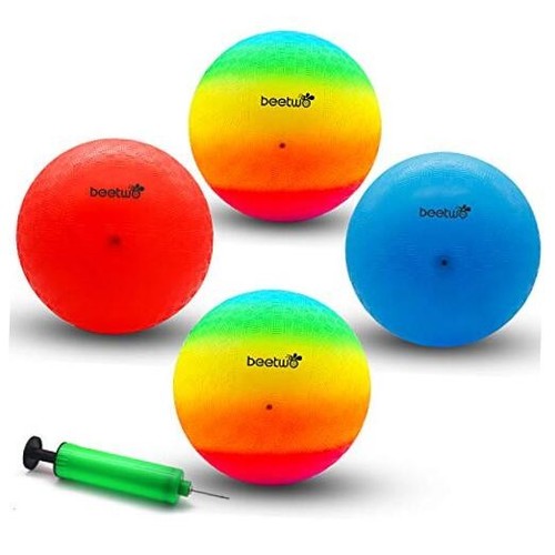 Four Square Balls, 8.5 Inch Playground Ball for Kids Outdoor Dodgeball