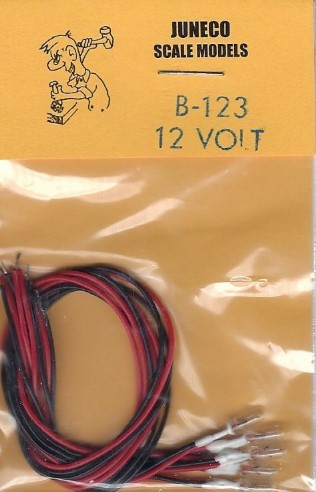 Juneco B-123 12 Volt Clear Bulbs w/Wiring (Pack of 5) - Picture 1 of 1