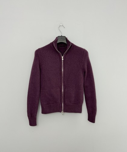 Women's Loro Piana Cashmere Sweater Cardigan Full Zip Burgundy Size XS-S - Picture 2 of 15
