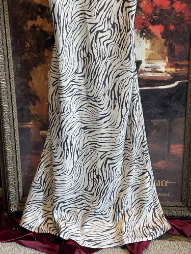 Bohme Damen Animal Print Schlupfkleid weiß schwarz Spaghettiträger Gr. US XS Neu mit Etikett - Bild 4 von 14