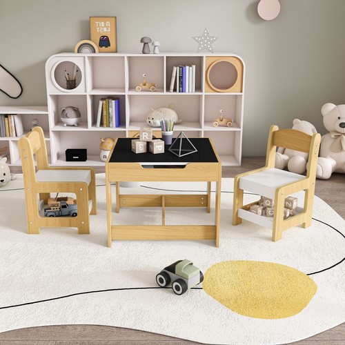 Kinder Arbeitszimmer Tisch & Stühle Set - Multifunktionaler Aktivitätstisch zum Zeichnen Spielen - Bild 1 von 21