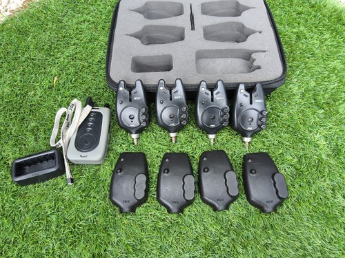 Fox NTXR Bite Alarms 4-Rod Presentation Set with Receiver Carp Rx - Picture 2 of 6