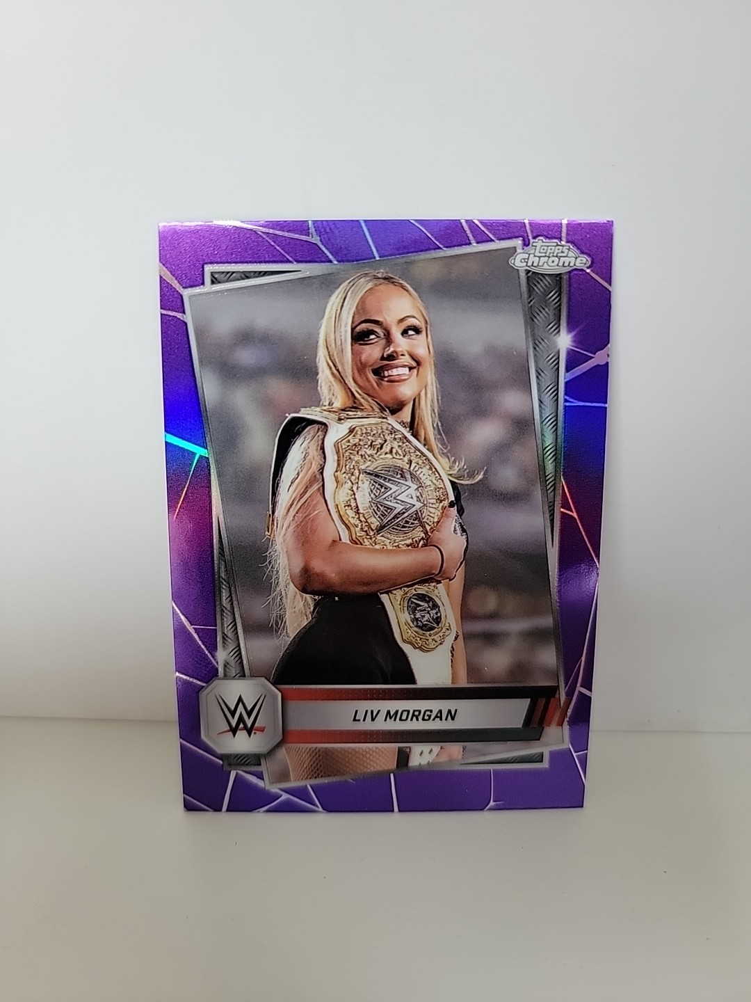 2025 WWE Topps Chrome Liv Morgan Purple Refractor #146