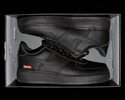 Size 10 - Nike Air Force 1 Low x Supreme Box Logo - Black
