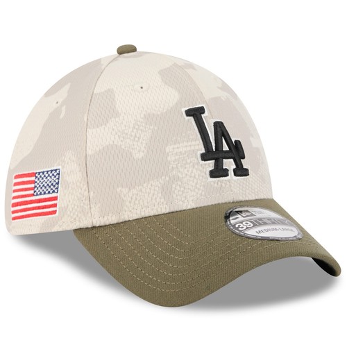 Herren New Era Hellbeige/Oliv Los Angeles Dodgers 2025 Armed Forces Day