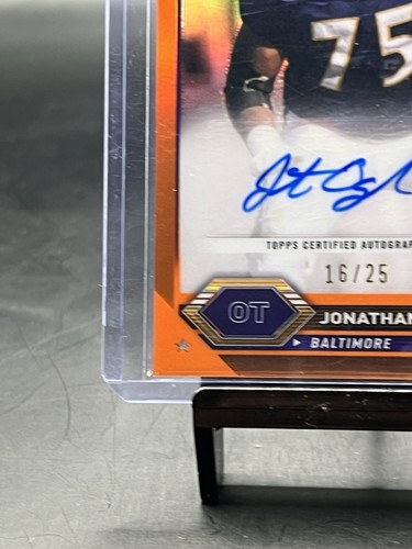2023 Topps Composite Football Jonathan Ogden Auto Orange Refractor /25 - Picture 5 of 12