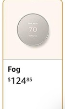 Google Nest G4CVZ Programmable Wi-Fi Thermostat - Fog Gray