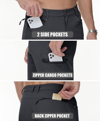 Men's Hiking Cargo Shorts 10" Lightweight Zip Pockets Outdoor Casual Work Shorts - Picture 5 of 68