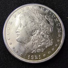 1921 Morgan Silver Dollar $1 - Philadelphia Mint - 90% Silver - AU-Unc. Cond