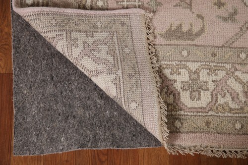 Light Pink Oushak Area Rug 5x8 Hand-knotted Wool Geometric Pattern Oriental Rug - Picture 8 of 20