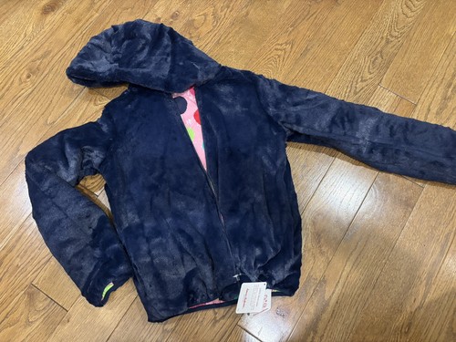 NEW Hanna Girl Pink Navy Reversible Size 10 Jacket 140 Ski Hood Coat Snowboard - Picture 2 of 2