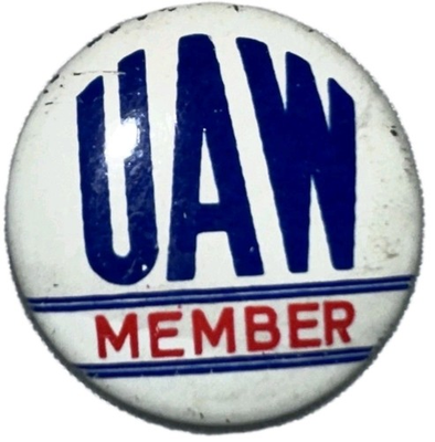 #ad #ad Vintage UAW Member Pinback Button United Auto Workers Union Labor $10.99