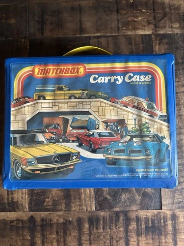 vintage matchbox carry case with Cars, 1978