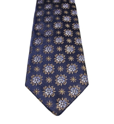 Robert Talbott Best Of Class Tie Navy Blue Floral 100% Silk USA 60" x 3 3/4" - Picture 1 of 6