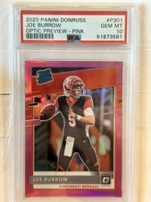 2020 Donruss Pink Optic Preview Joe Burrow PSA 10