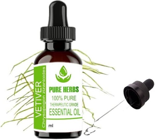Aceite esencial 100 % puro y natural Pure Herbs Veviter Chrysopogon Zizanioides - Imagen 6 de 30