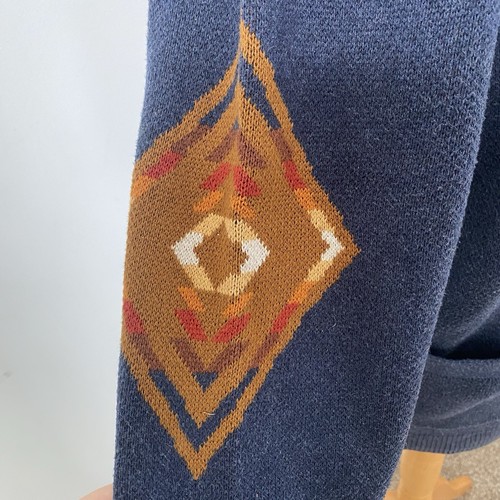 Pendleton Aztec Western Shawl Collar Cardigan - L Navy - Picture 3 of 16