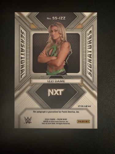 IZZI DAME 2024 Panini Prizm WWE Sensational Signatures Rookie Auto Under Card - Foto 2 di 2
