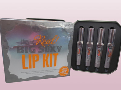 BENEFIT THEY'RE REAL! BIG SEXY LIP KIT 4 SHADES LIPSTICK AND LINERS NWB. DETAILS