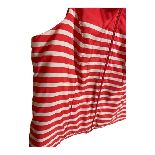 2X Christopher & Banks Women's Reversible Vest Coral White Stripe Full-Zip NWT - Picture 3 of 10