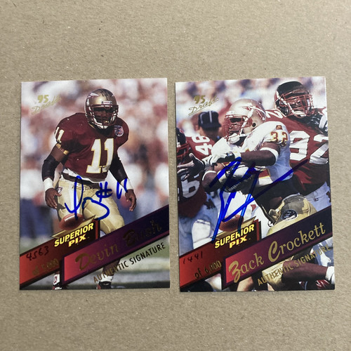 1995 Superior Pix (2) Florida State Autos Devin Bush #29 Zach Crockett #102