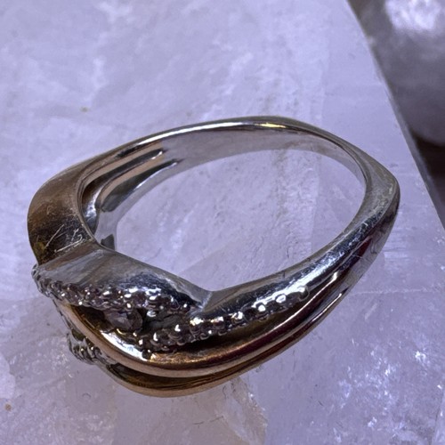 Anillo infinito de diamantes de oro blanco y rosa de 14 k talla 5,25 5,89 g (AT425-9) {NDO} - Imagen 9 de 19