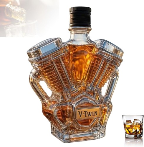 Whiskey bottles,3D V8 engine shape whiskey decanter bottles,motorcycle collector - Picture 11 of 18
