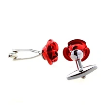 MRCUFF Rose Red Pair of Cufflinks in Presentation Gift Box & Polishing Cloth