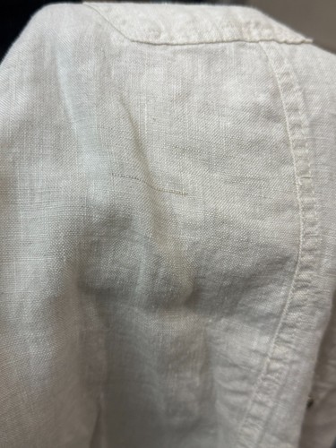 JM Collection Linen Top Womens 14P Tan 3/4 Sleeve Shirt Lagenlook Boho Beachy - Picture 10 of 13