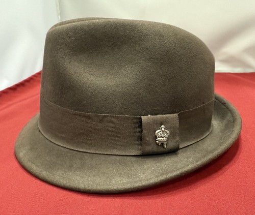 Christys Crown Serie Basix braun Fedora Hut mit einem Metall Logo Krone auf Band - Bild 7 von 20